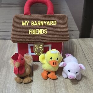 My Barnyard Friends Plush Toy Set - Brown, Red, Orange, Pink